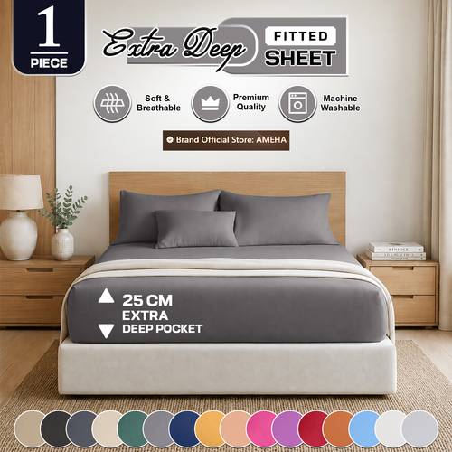 1 buc. cearceaf cu elastic extra adânc de 25 cm – cearceaf uni de calitate hotelieră, lenjerie de pat ultra-moale și periată din microfibră, lavabil la mașină, disponibil în dimensiuni single, double, king și super king