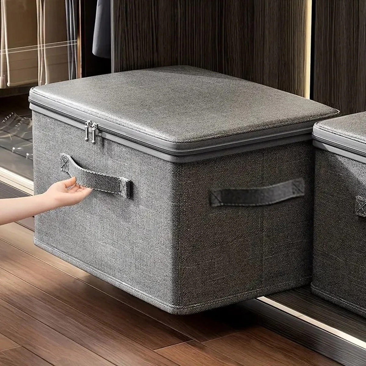 4 Pack Folding Fabric Storage Cubes, Dust Resistant and Reusable