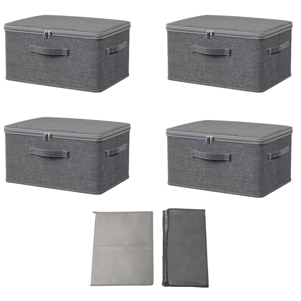 4 Pack Folding Fabric Storage Cubes, Dust Resistant and Reusable
