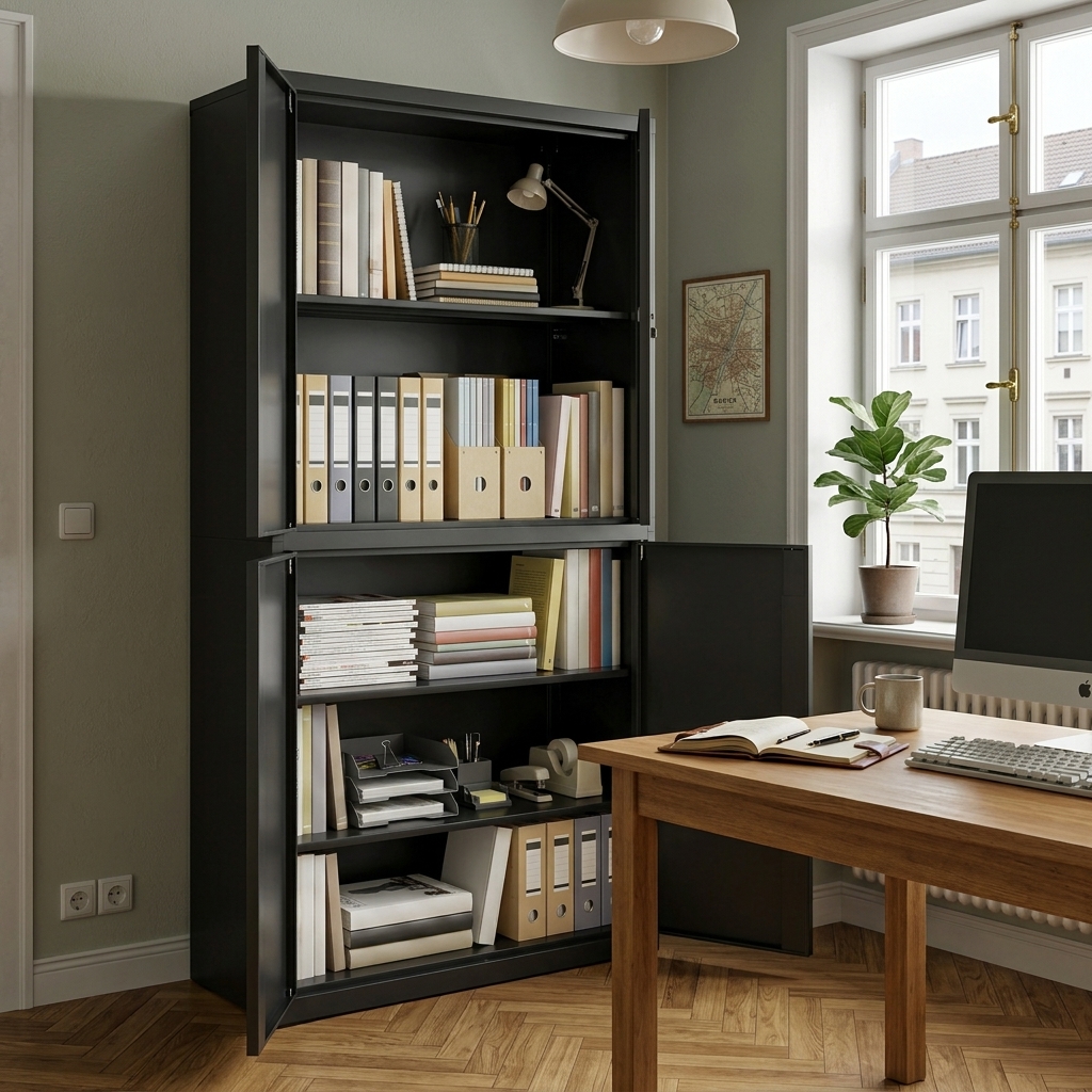 File Cabinet, Multifunctional Storage Cabinet, Lockers, 40 X 80 X 180 Cm, & 2 Locks For Secure Storage, Suitable For Storage In Offices, Offices And Kitchens.