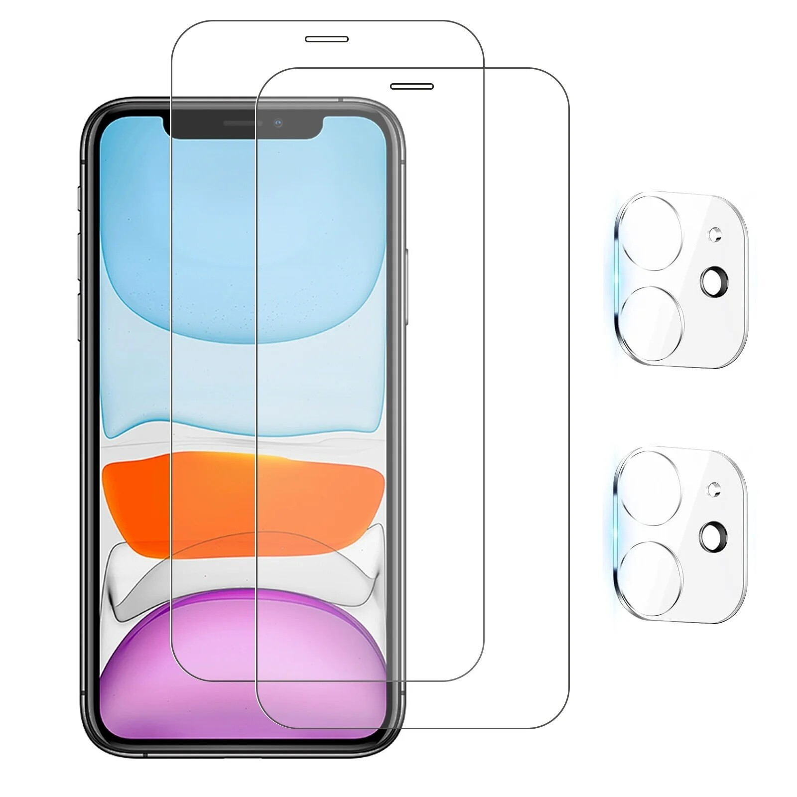 Image of 2x [tempered Glass + Camera] For Iphone 11 Armor Film Display Protection 9h