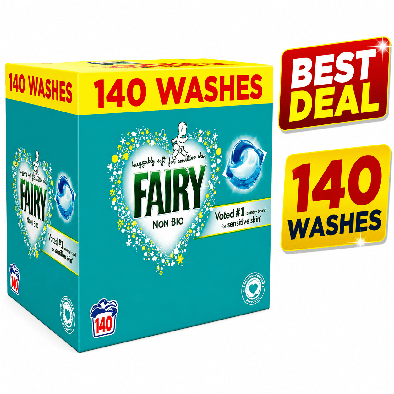 fairy non bio liquid washing pods 140     pack   friendly