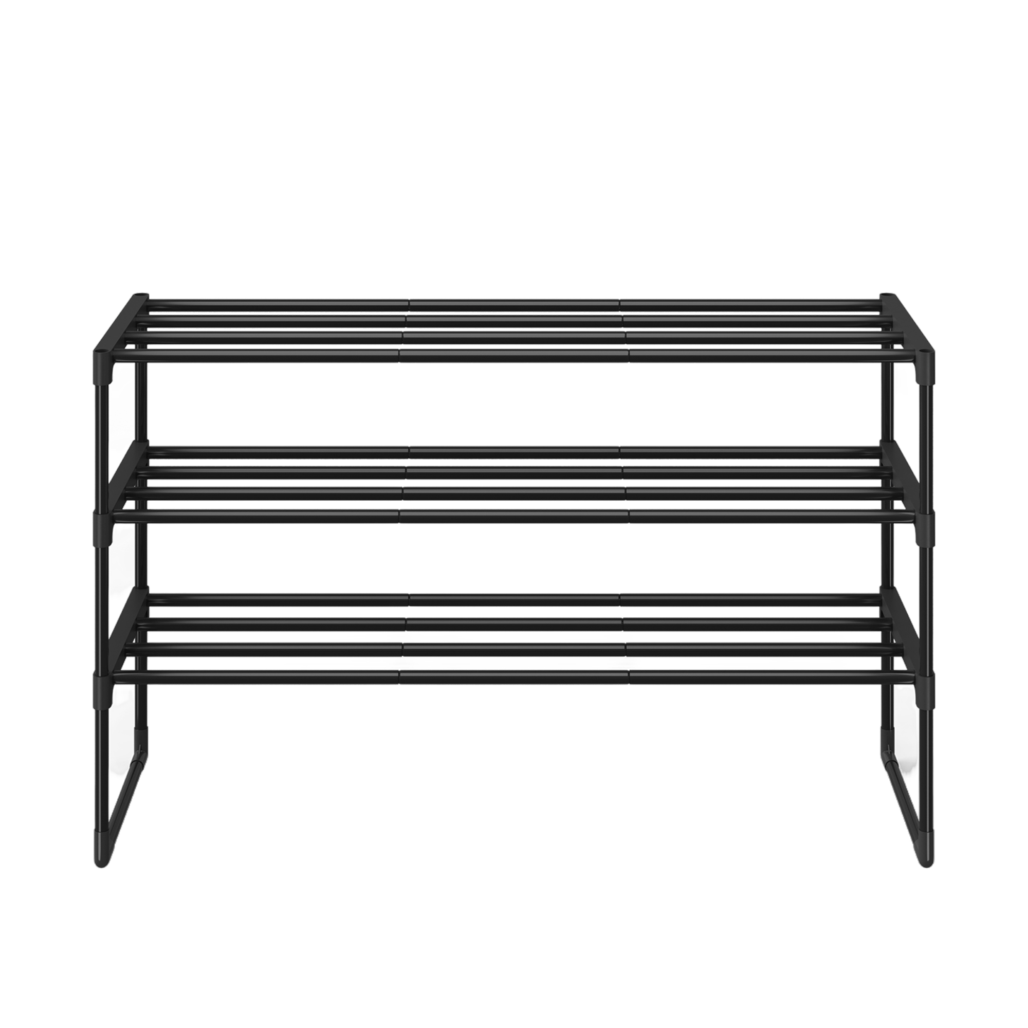 TEMU Estantería Metálica para Zapatos de 3 Niveles, Zapatero Apilable, para la Entrada, /Ngero,92x30x55cm