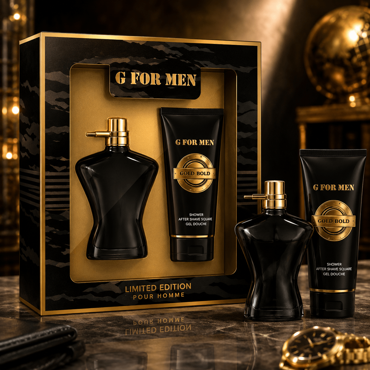 TEMU Everlyx - Montage Brands set perfume hombre G For Men con eau de toilette y gel de ducha masculino elegante y moderno