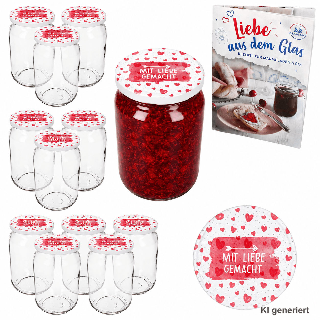 Image of 12 X 720ml Canning Jars | Lid Love To 82 + Recipe Booklet