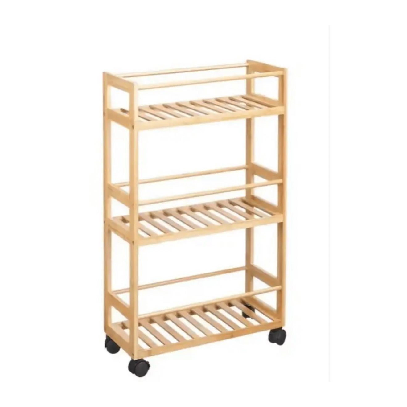 TEMU Carrito Organizador de 3 Niveles - Mueble Móvil con Ruedas para Cocina, Baño y Lavandería - Estante Giratorio de Fácil Montaje