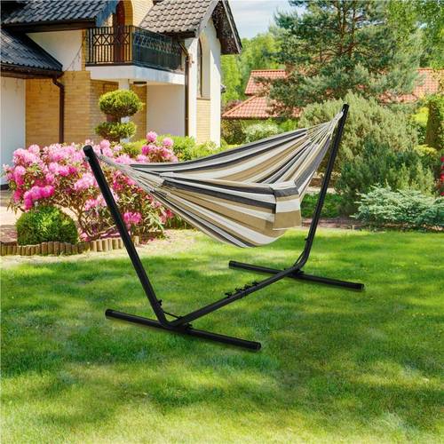 hammock bed outdoor b zilian style double hammock bed with 205kg support anti slip pads carry bag adjustable stand desert stripe blue blue ow stripe