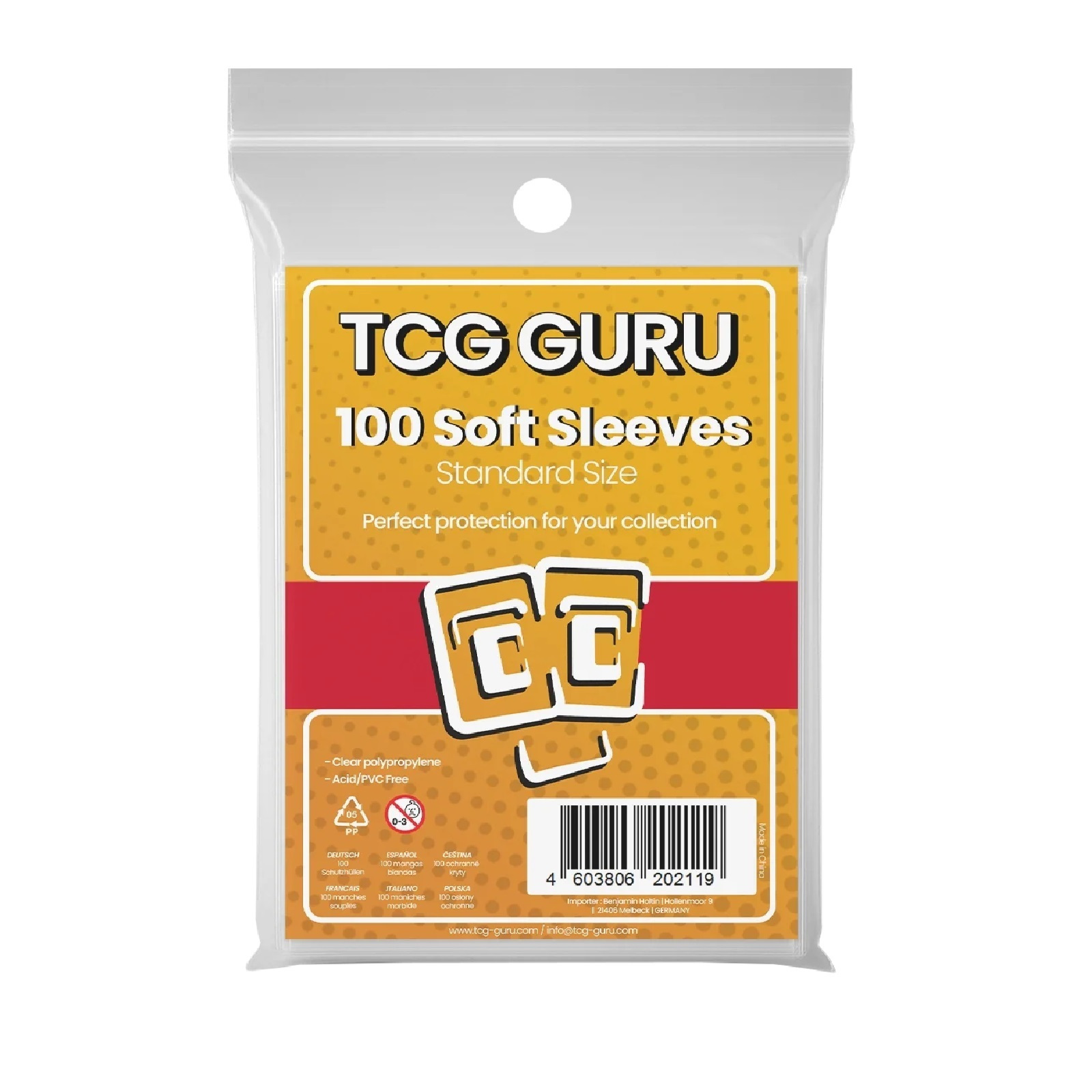 Tcg - 100 Soft Sleeves, Standard Size For