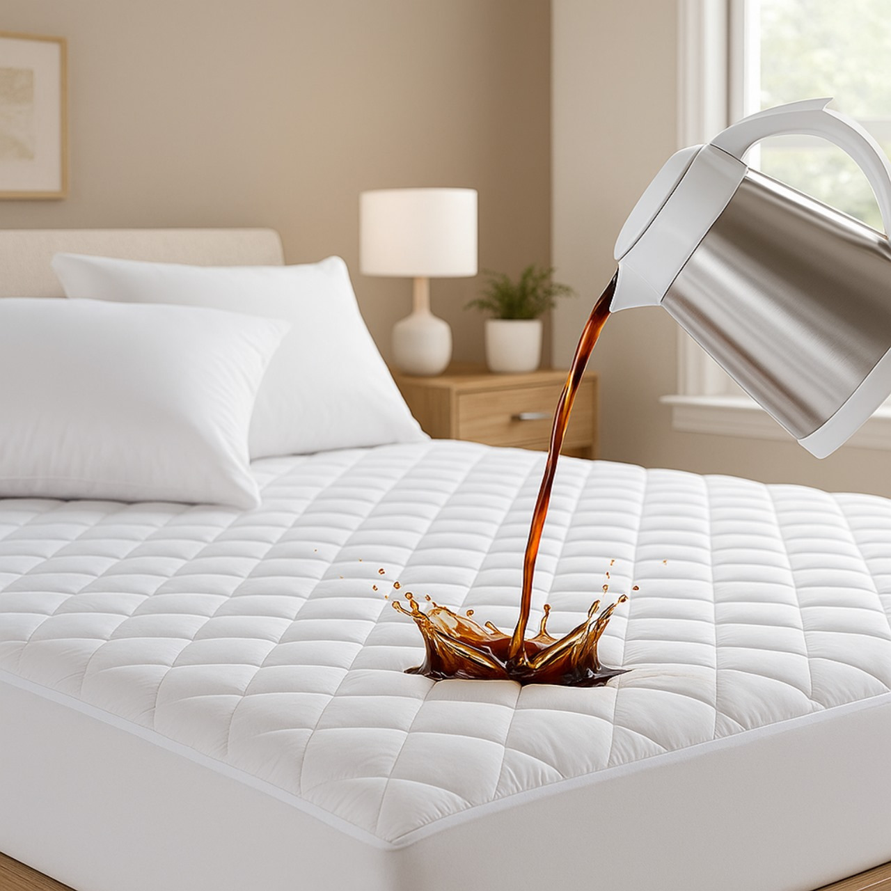 TEMU Quilted Waterproof Mattress Protector – Soft, Breathable With 30cm For Reliable Mattress Protection And Everyday For Home Use