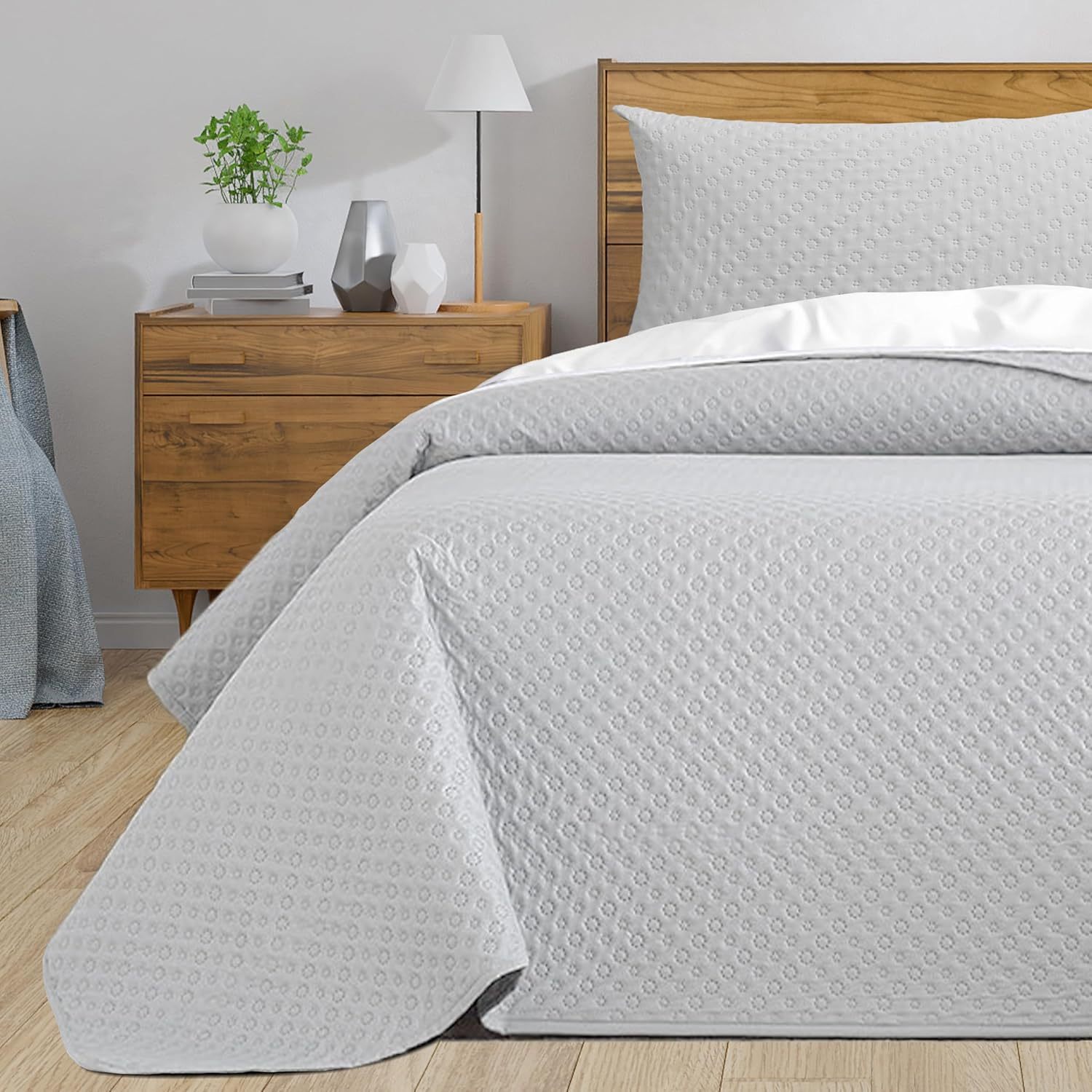 TEMU 【top】Colcha acolchada transpirable, con fundas de almohada para camas 90/105/135/150/180 cm-