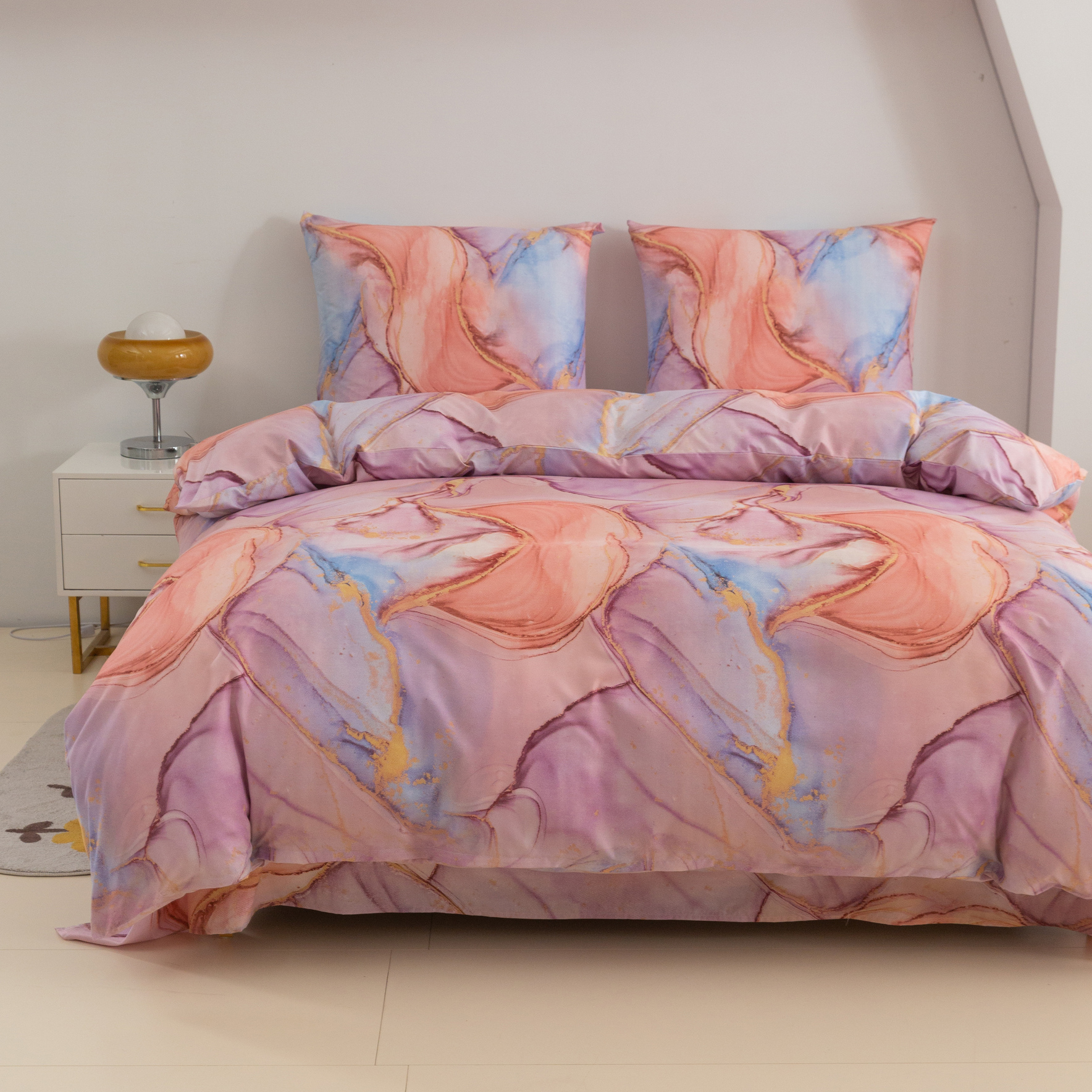 TEMU Ensemble de literie élégant dans une couleur tendance qui va révolutionner votre chambre ! comprend : une housse de couette + des taies