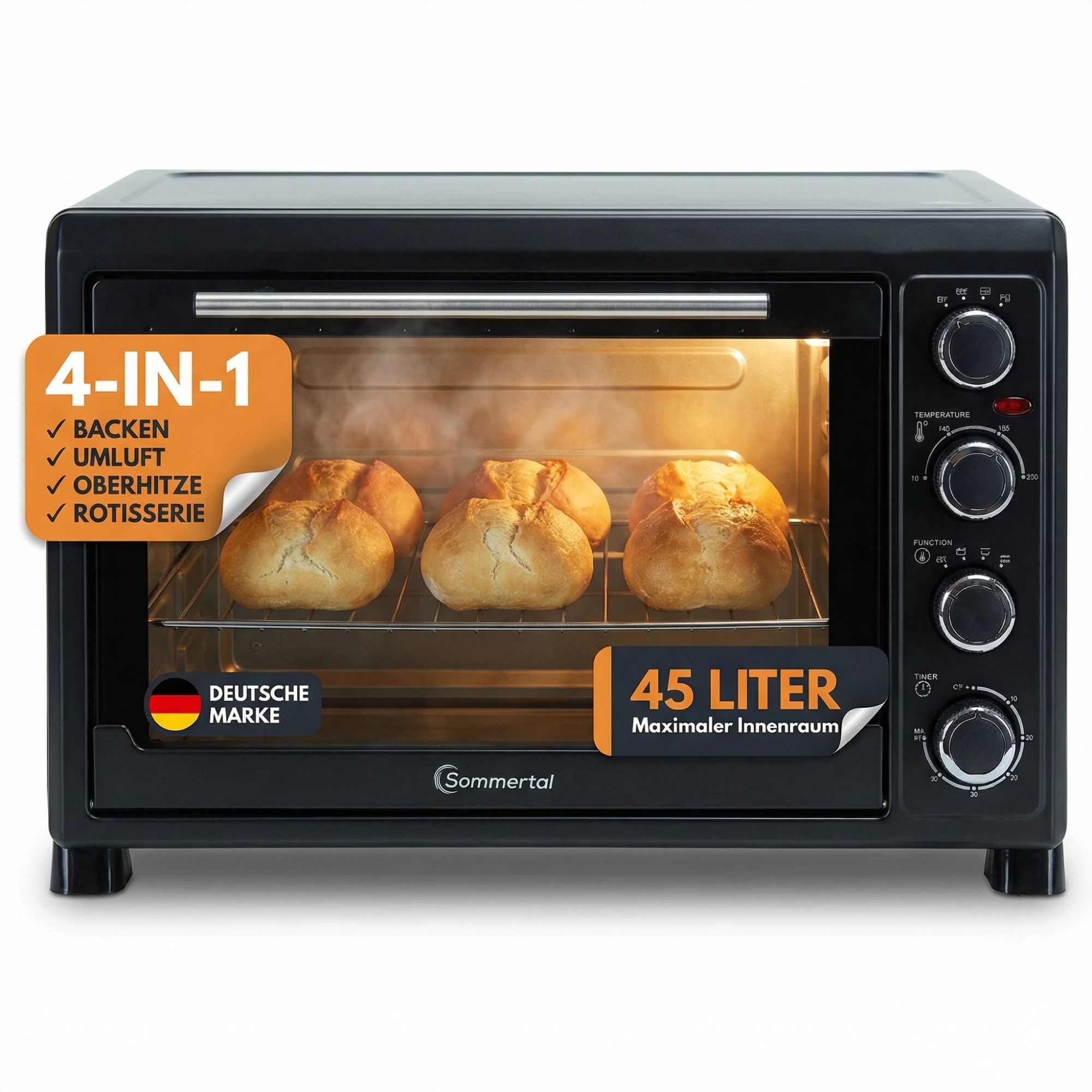 Mini Oven 20l, 30l, 45l | Compact Oven For Baking, Grilling & Pizza | 100–230°c | 60-min Timer | Small Tabletop Oven | Includes Accessories