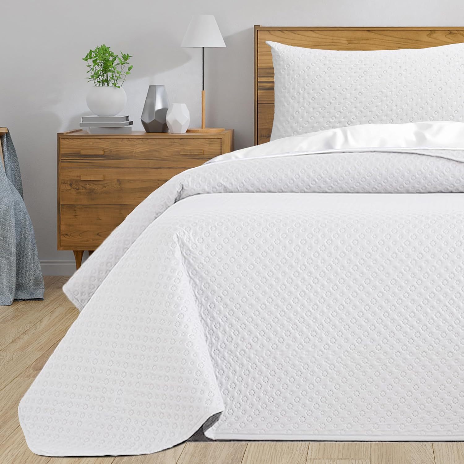 TEMU 【top】Colcha acolchada transpirable, con fundas de almohada para camas 90/105/135/150/180 cm-