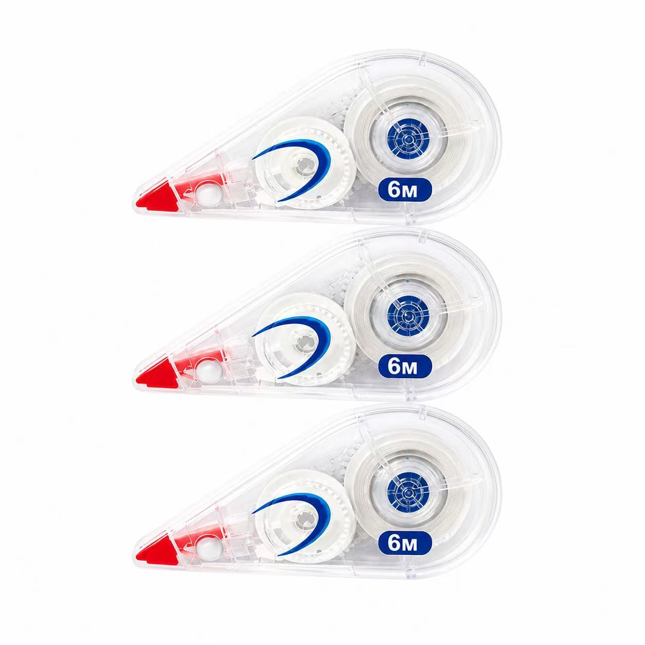 TEMU Pack Of 3 Correction Tape, 5mm X 6m, Straight Tip
