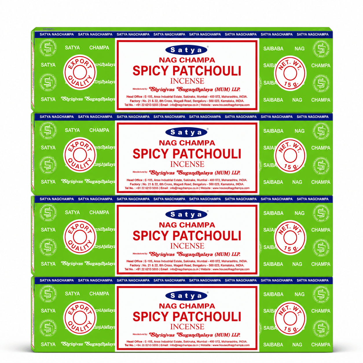 TEMU Pack 4 Paquete de 15g Total 60g Incienso SPICY PATCHOULI - Varillas de Incienso