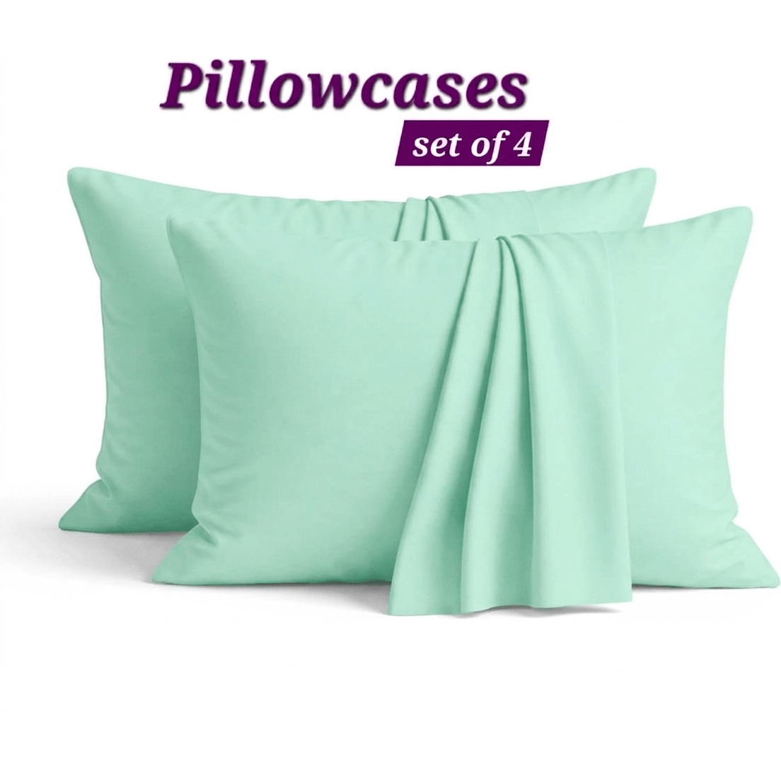 pillow   a pack of 4 plain cover luxury pillowcases   all bedrooms hotels guest rooms   and fade resistant   microfiber material