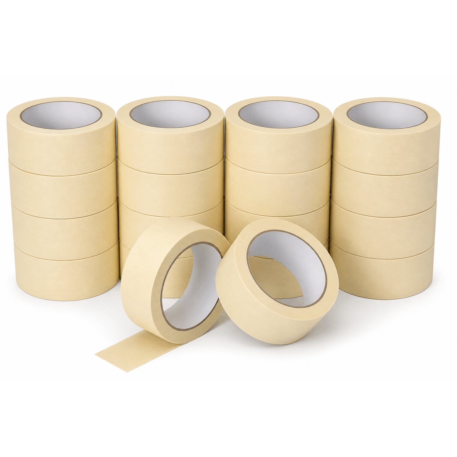 Image of 12 Rolls Of Painter's Masking Tape 2.5cm X 50 Meters Per Roll, Waterproof, Residue-free, Easy To Remove, Covering Tape For Home, Office, School, Art, Crafting And Labeling, Suitable For Painting.