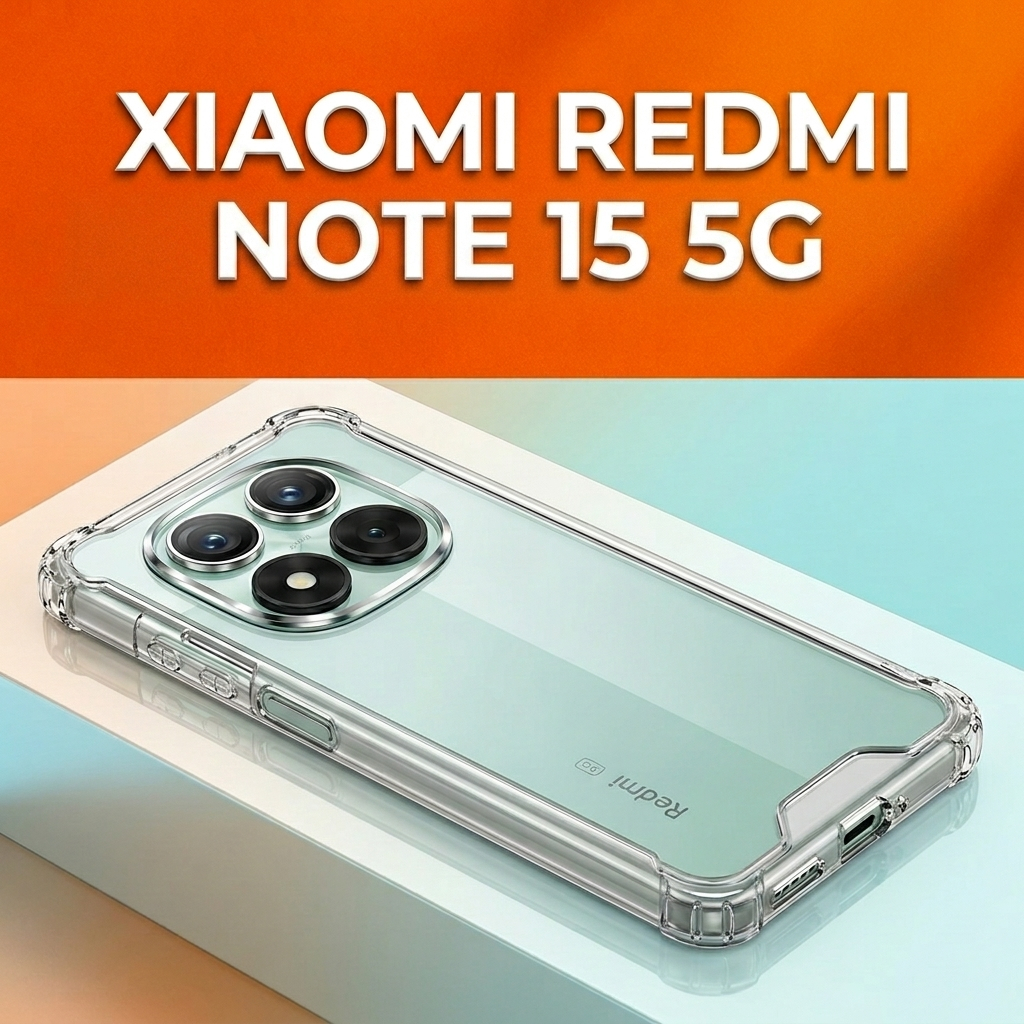 TEMU para Xiaomi Redmi Note 15 4G / 5G Carcasa Transparente Antigolpes Reforzada Anti Antishock Esquinas y Bordes Forro Protector