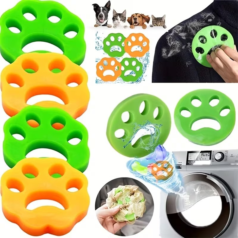 7pcs. Reusable, Random Style, Pet Hair Trap For Washer And Dryer, Lint Trap, Hair Collection Tool