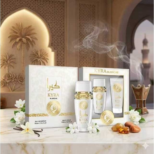 TEMU Set regalo de perfume Kyra Blanche by – Eau de Parfum 100 ml + Loción Corporal 150 ml | Caramelo, Miel y para Mujer