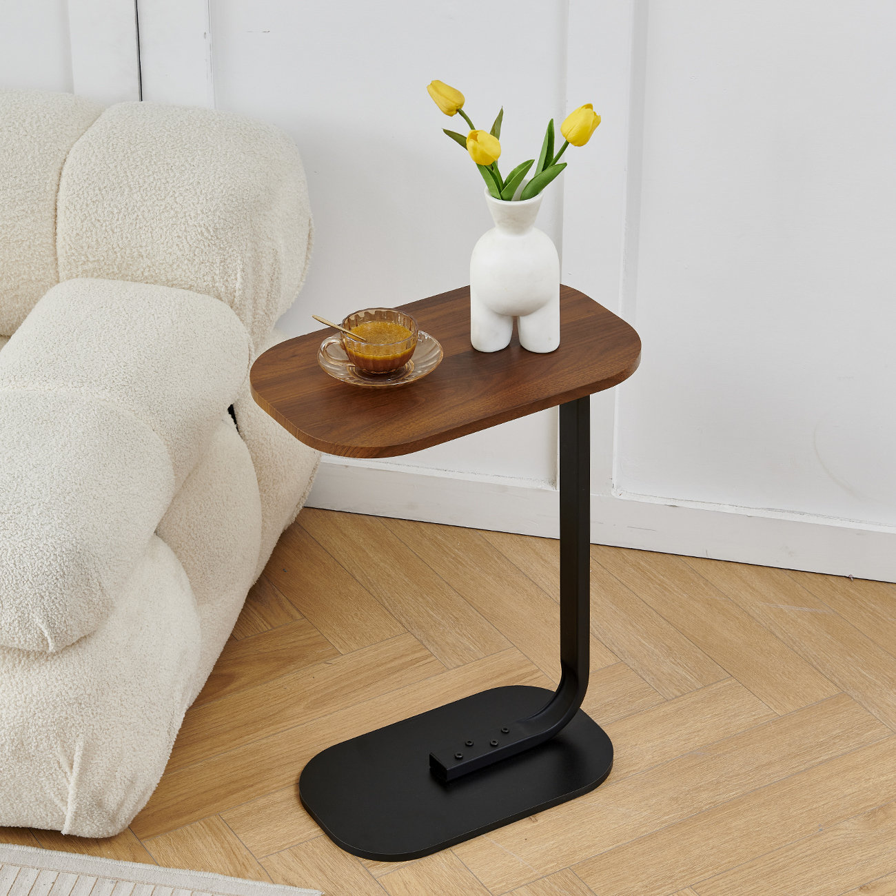 Side Table For Sofa, Living Room End Table (brown Walnut)