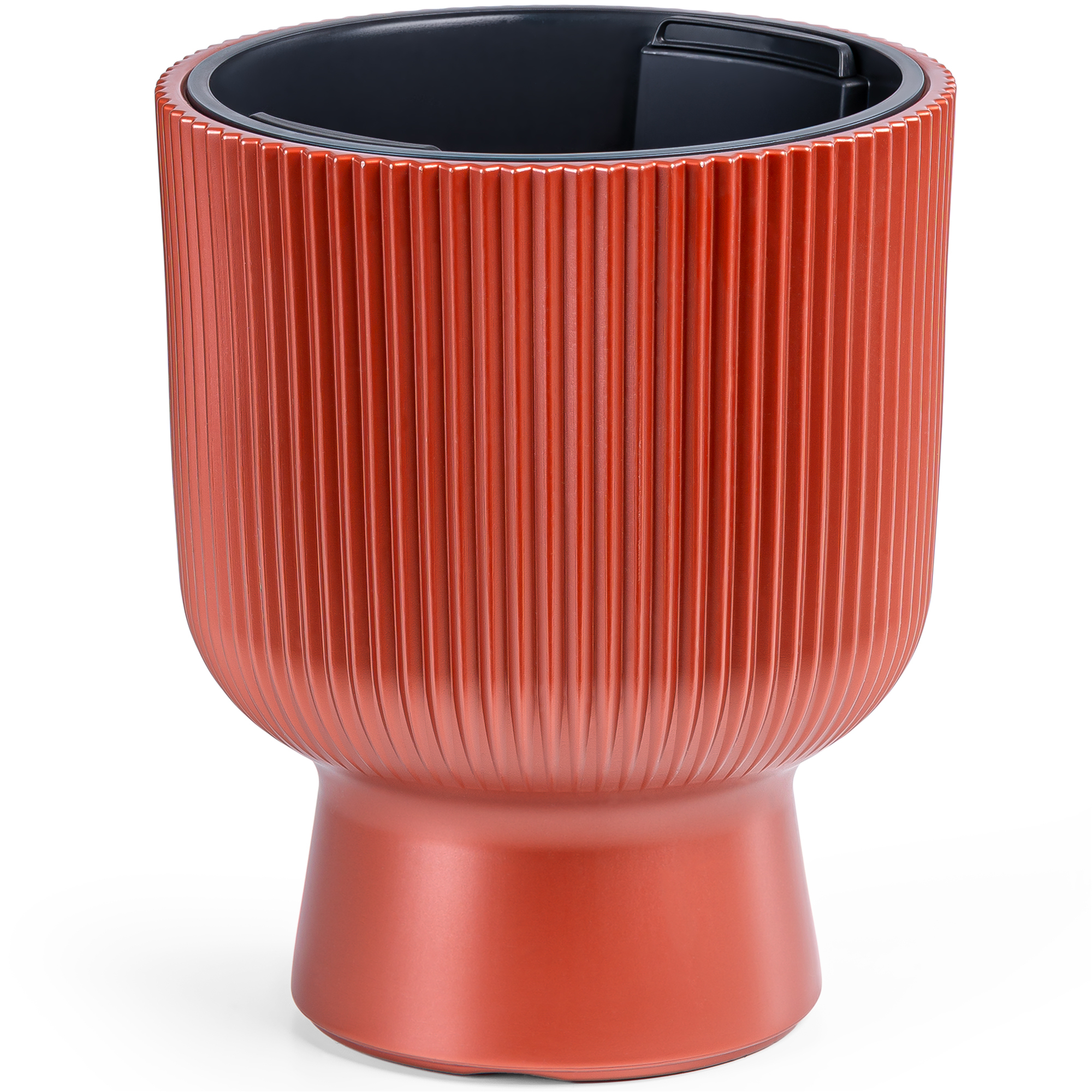 Image of Flower Pot Large Ø 30 Cm With Insert With Handles – Plant Tub 18 L Made Of Plastic In Matte Ribbed Optics, H Cm, Uv- & Weather-resistant, Ideal For Indoor & Outdoor Use.