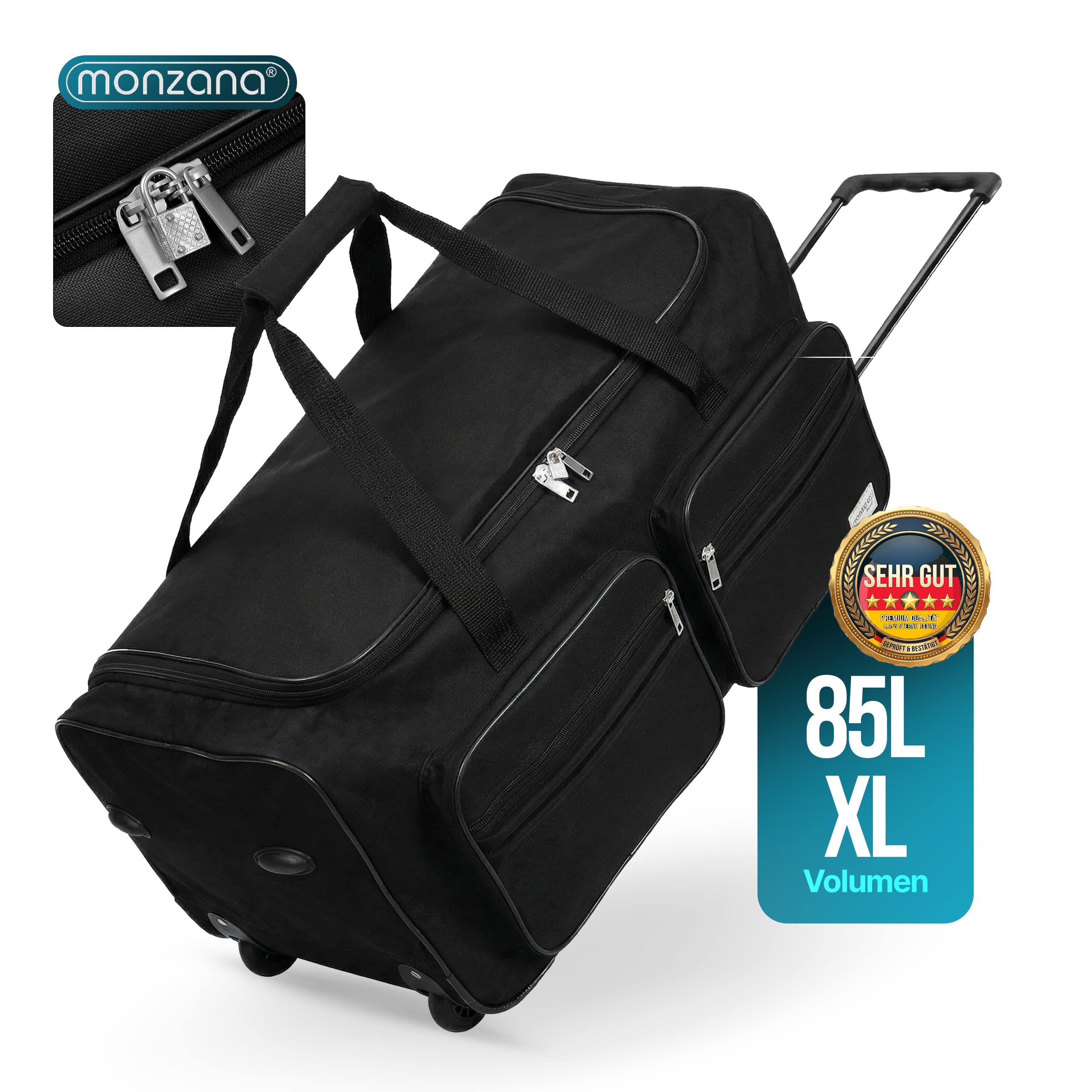 Monzana® Travel Bag With Wheels 85l 160l Trolley Function Telescopic Handle Stand Feet Large Xxl Soft Luggage Travel Luggage Luggage Bag Duffle Bag