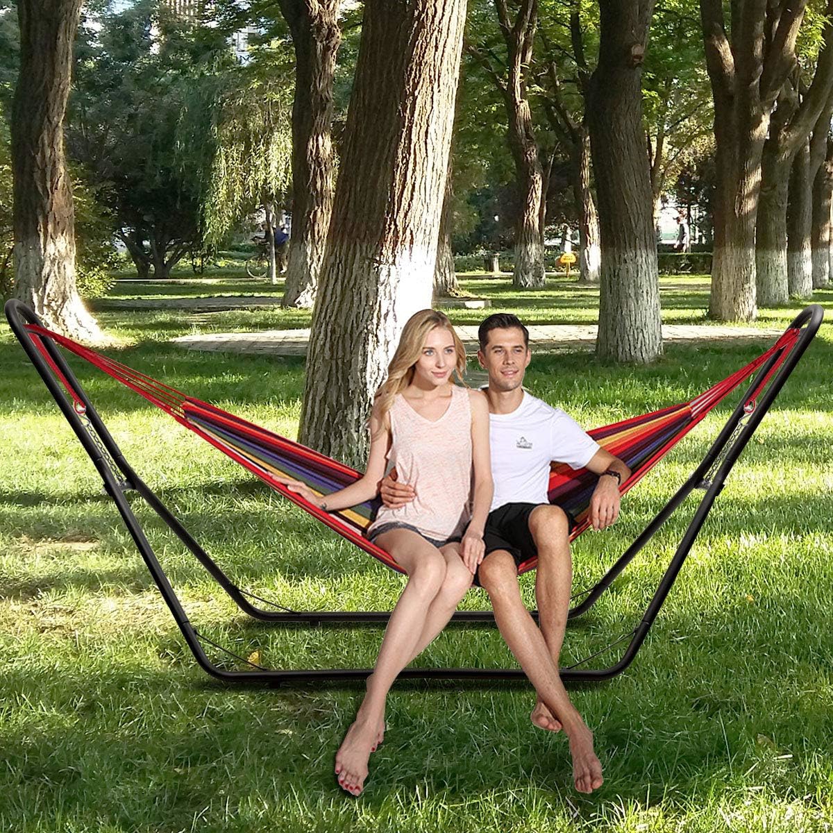 Image of Outdoor Metal Hammock Stand With A Load Capacity Of Up To 200kg, Suitable For Hammocks From 2.75m To 3.6m, Xxl Hammock Stand