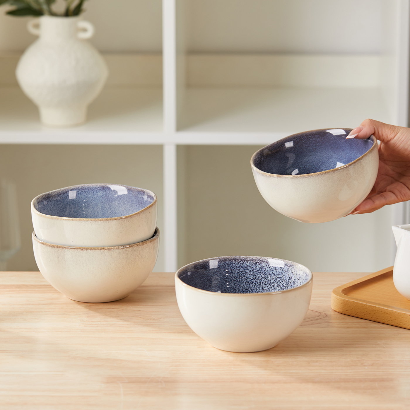 TEMU Set de 4 de 5,5 pouces Ø13,5 cm, service de vaisselle, bol à noix, bol à fruits, bol à céréales, bol à , bol à salade, bol à dessert, bol à