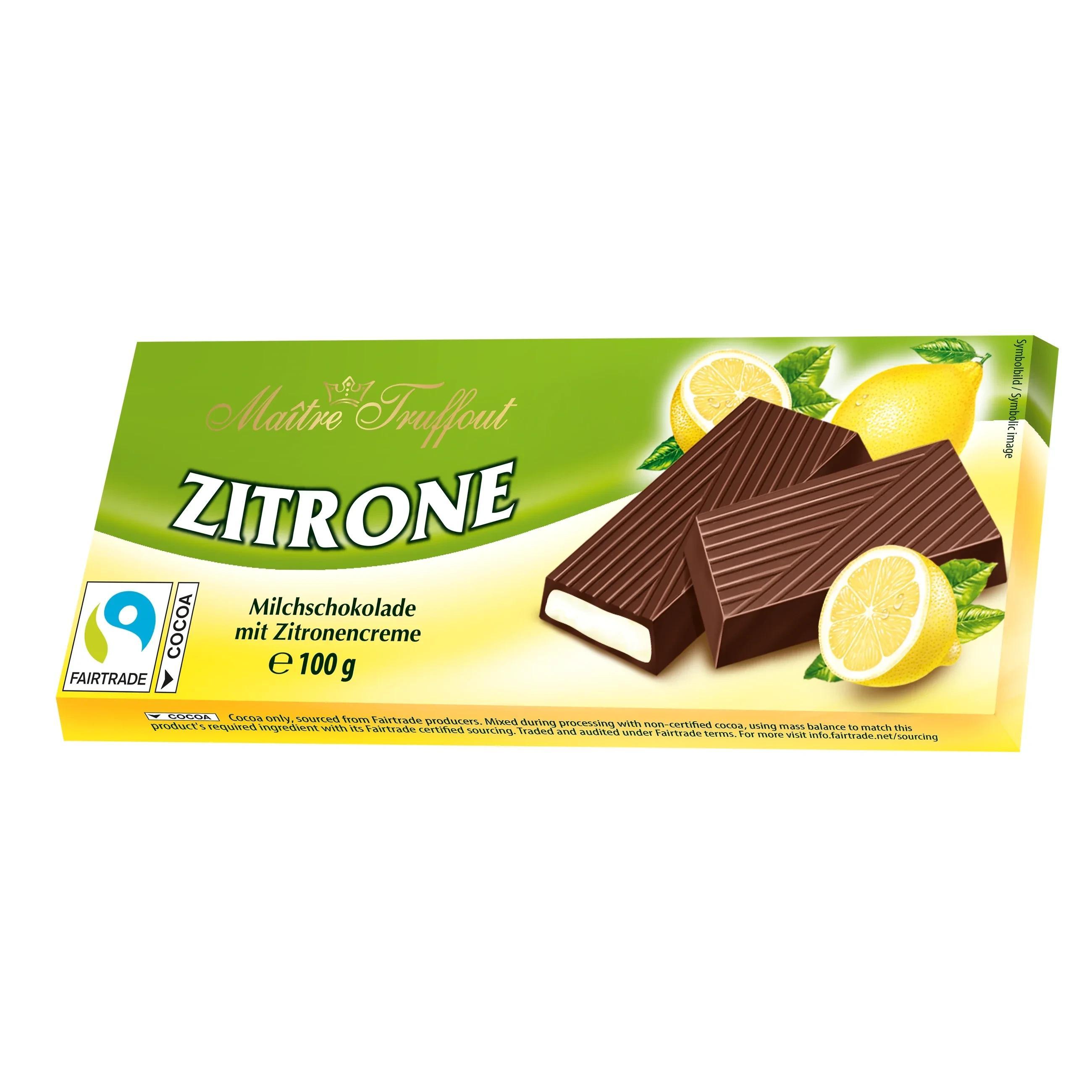 Image of Cream Chocolate Lemon Maître Truffout 100g - Milk Chocolate With Lemon Cream - Delicately Melting Chocolate With Fruity Flavor - Sweetness & Dessert