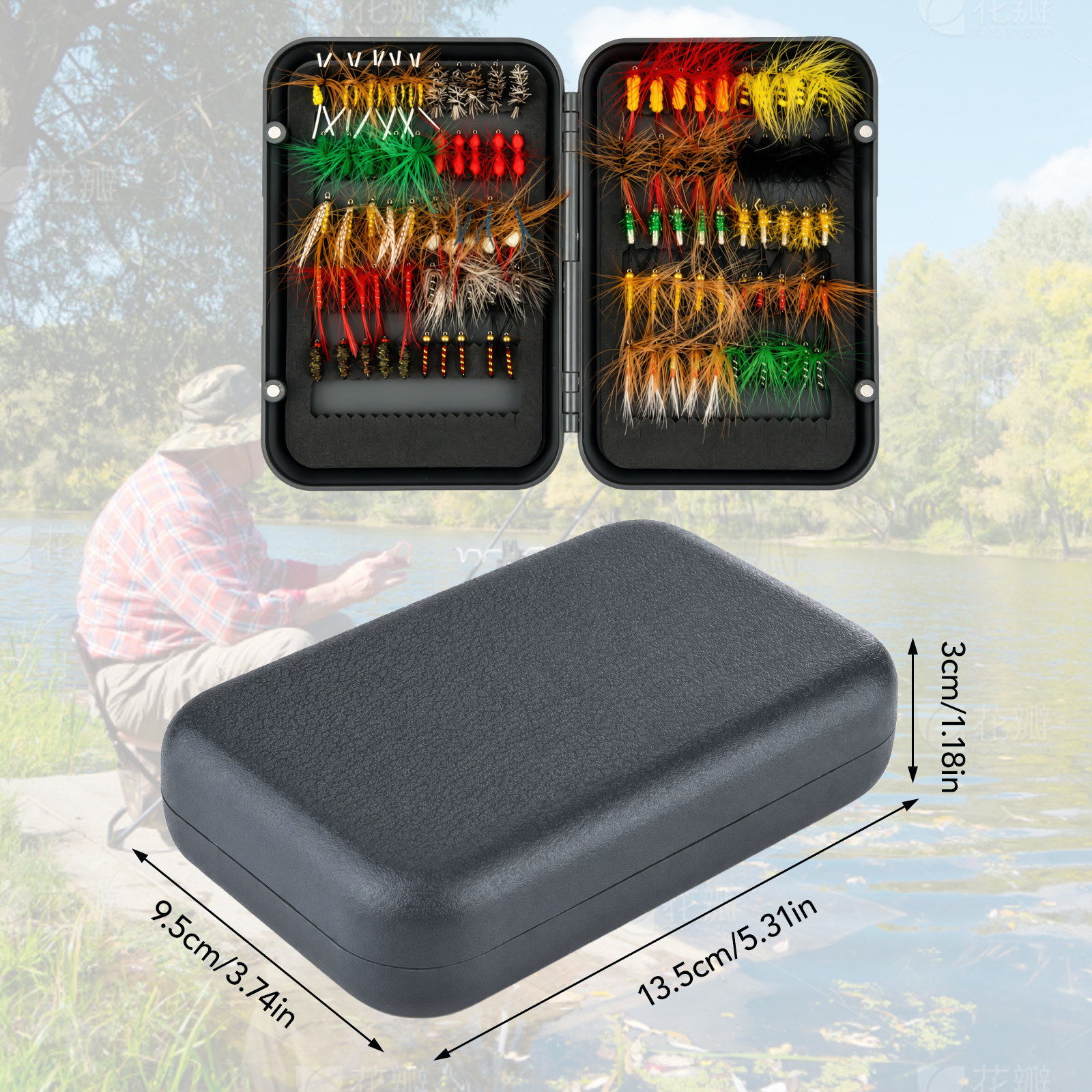 TEMU 100pcs Dry/wet Nymph Ribbon Fly Insect Flying Insects Fly Fishing Bait Kit, Trout Fly Fishing Fly Lure Set