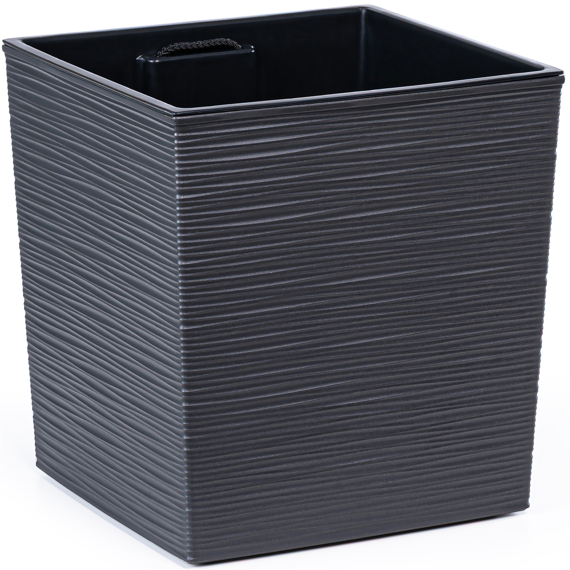 TEMU Planter 30 X 30 Cm With Insert - Large Flower Pot Made Of Recycled Plastic, Optics, Weather- And Uv-resistant, Scratch-resistant, For Indoor And