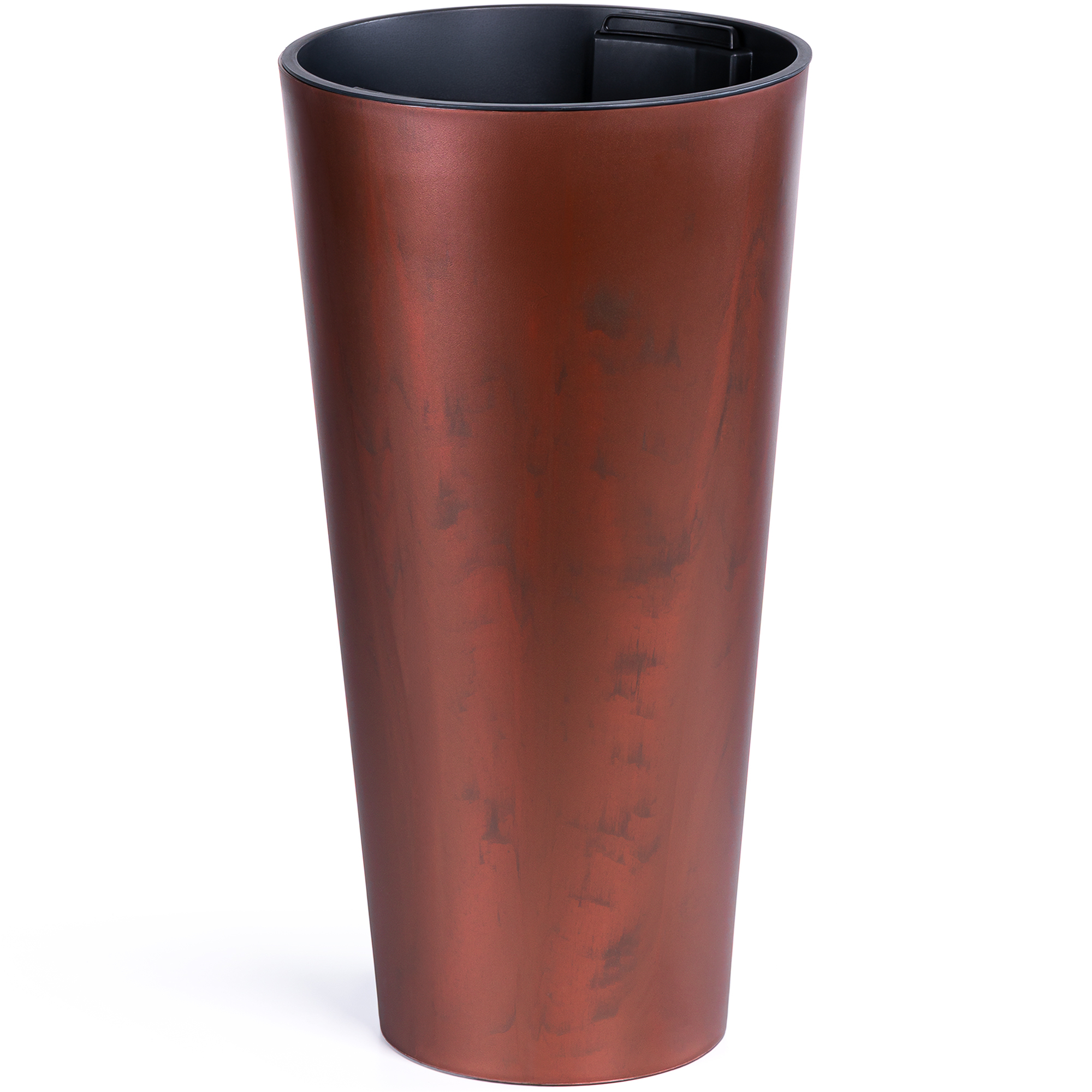 Image of Large Flower Pot With Insert, 25 Cm Diameter – 47.6 Cm Tall Planter In Corten Look, Made Of Plastic, Uv & Frost Resistant, Scratch Resistant, For Indoor, Balcony, Terrace & Garden