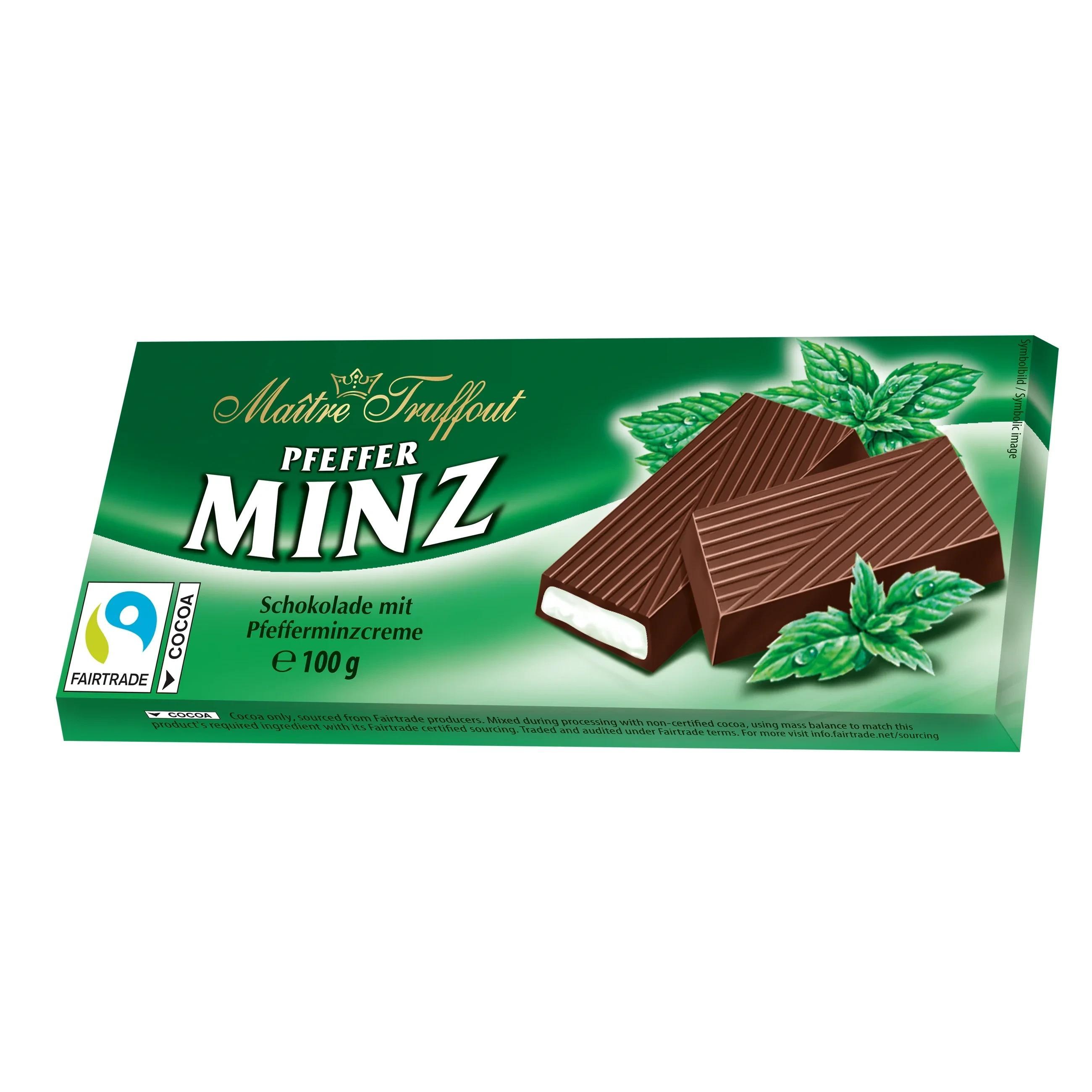 Image of Cream Chocolate Peppermint Maître Truffout 100g - Chocolate Filled With Peppermint Cream (62%) - Sweetness & Dessert