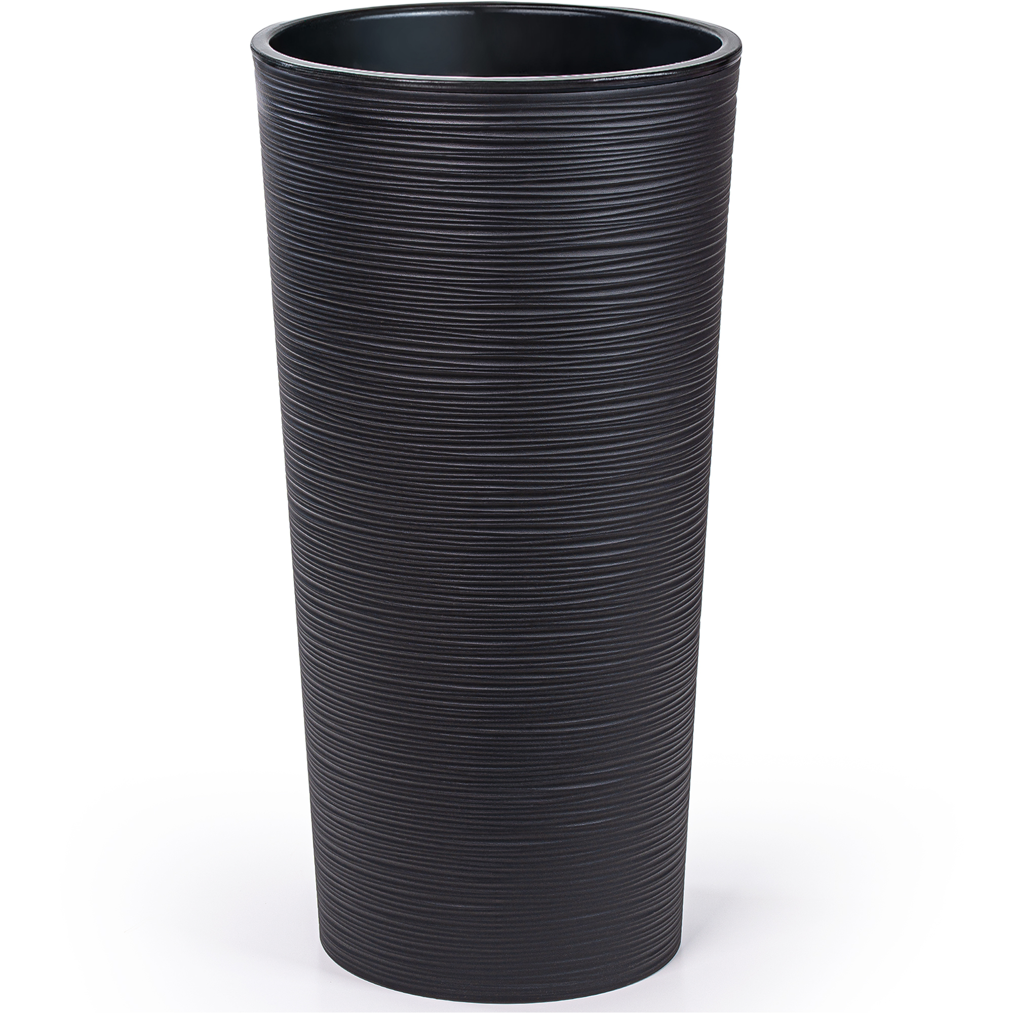 Image of Tall Flower Pot 57 Cm With Insert – Large Planter In Look, Plastic Saucer Cm Diameter, Uv & Weather Resistant, For Indoor & Outdoor Use