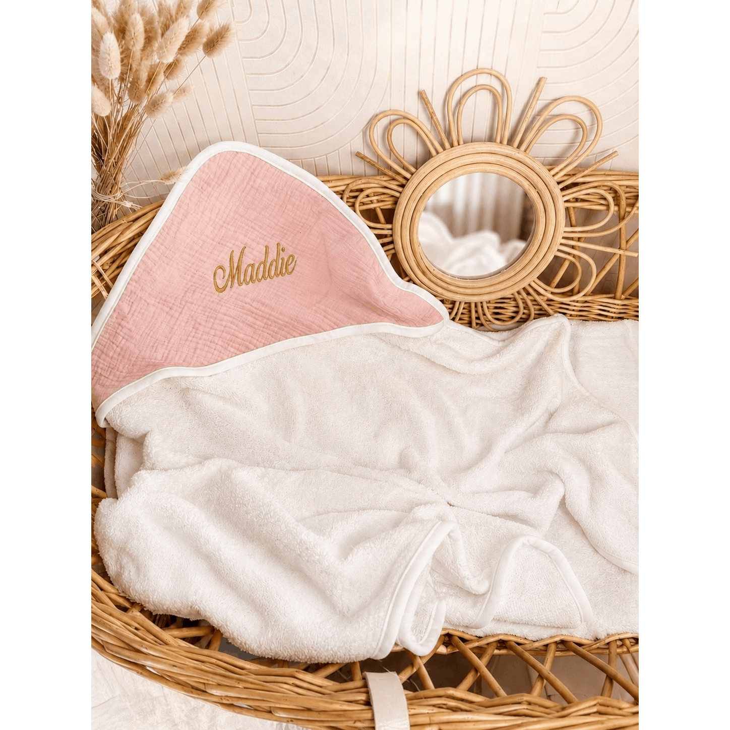 TEMU Sortie de en double gaze brodée – naturelle & absorbante