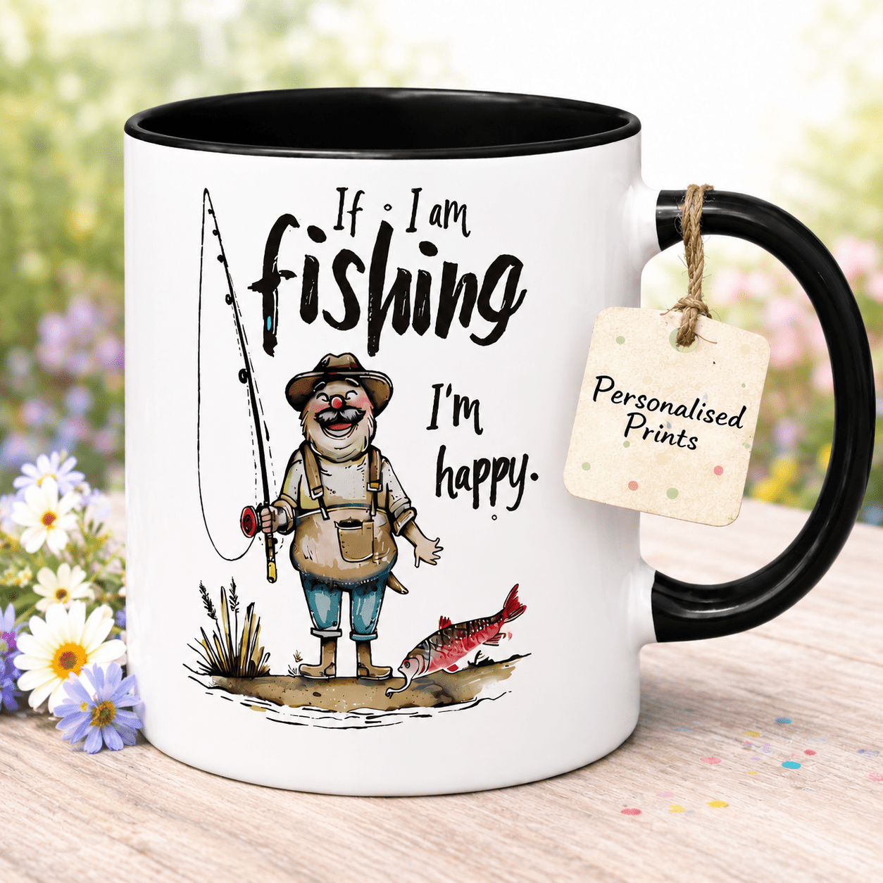 TEMU 1pc Funny Fishing Ceramic Mug - 11oz White Coffee Cup With "if I'm Fishing " Design, Dishwasher & Microwave Safe, Ceramic, Perfect Gift For ,