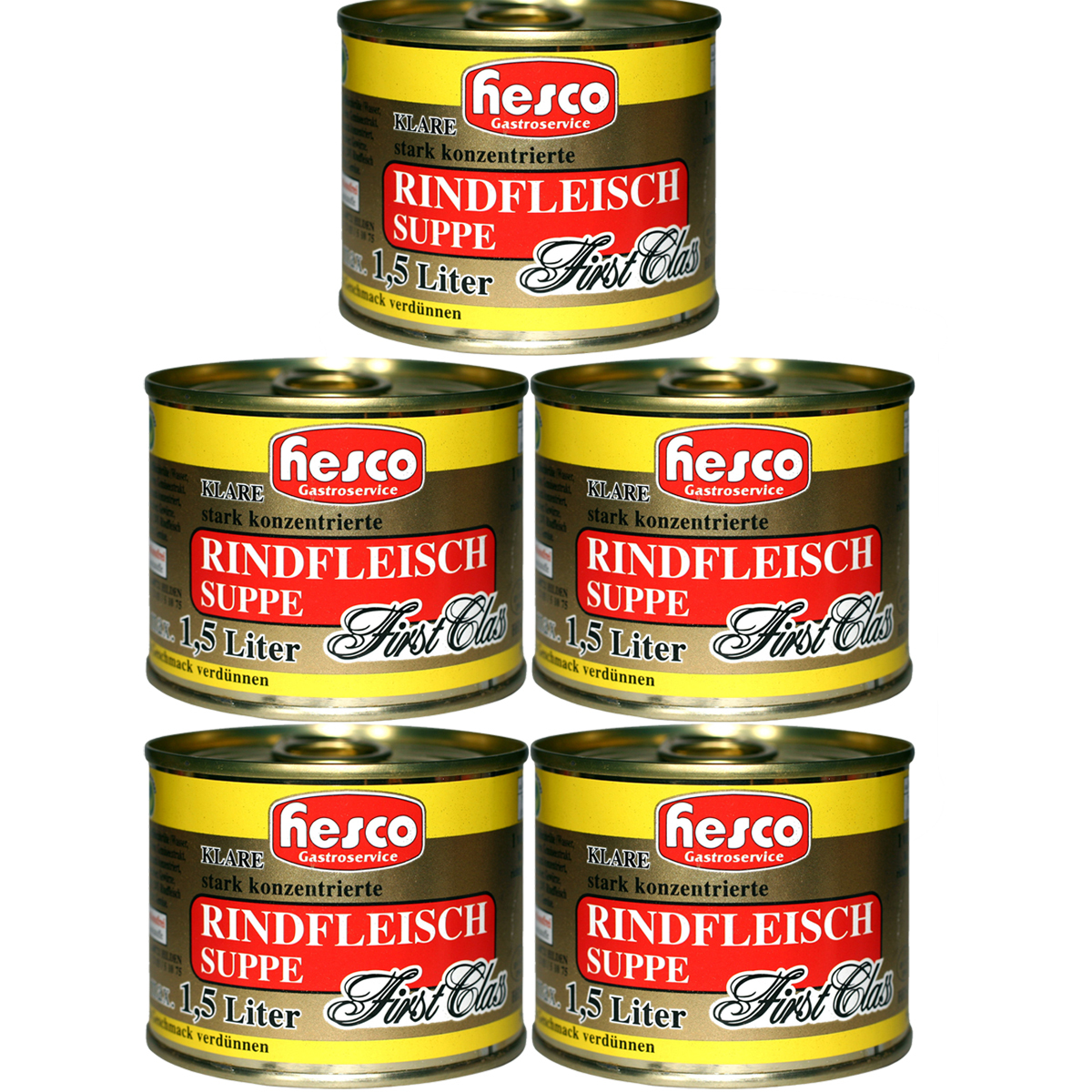Image of Hesco First Class Beef Soup Strongly Concentrated 5 Cans 1060ml