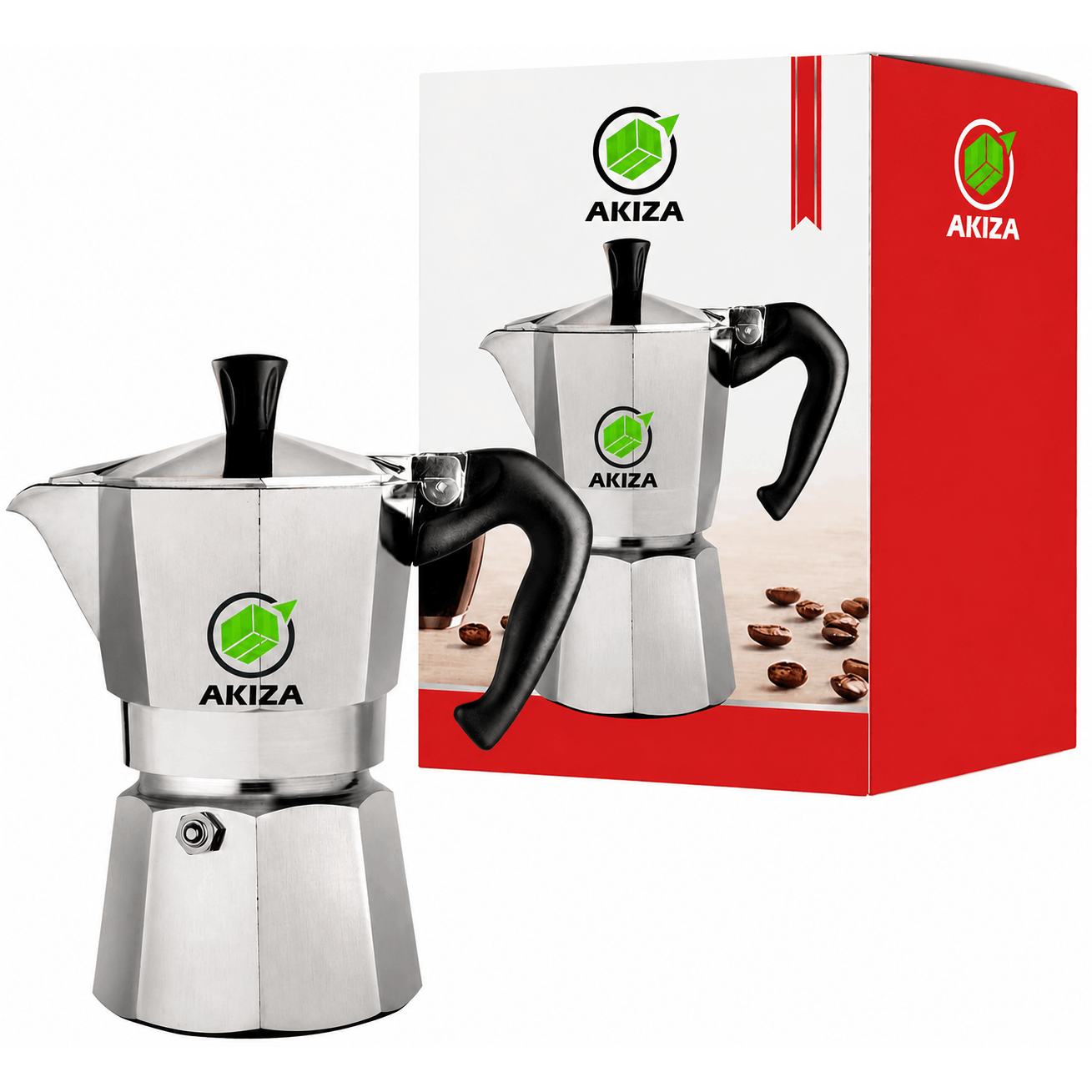 TEMU Caffettiera Moka da 1, 2 o 3 Tazze, Macchina per Caff癡 in Alluminio con Antiscottatura, Compatibile Gas e Piano Elettrico, Non per Induzione