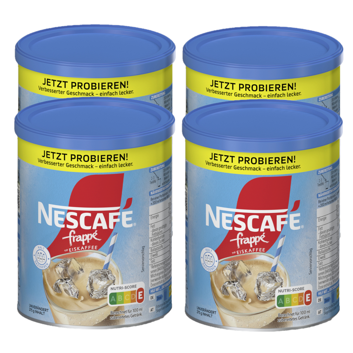 Nescafé Frappé Iced Coffee Refreshing Coffee Blend 275g 4-pack