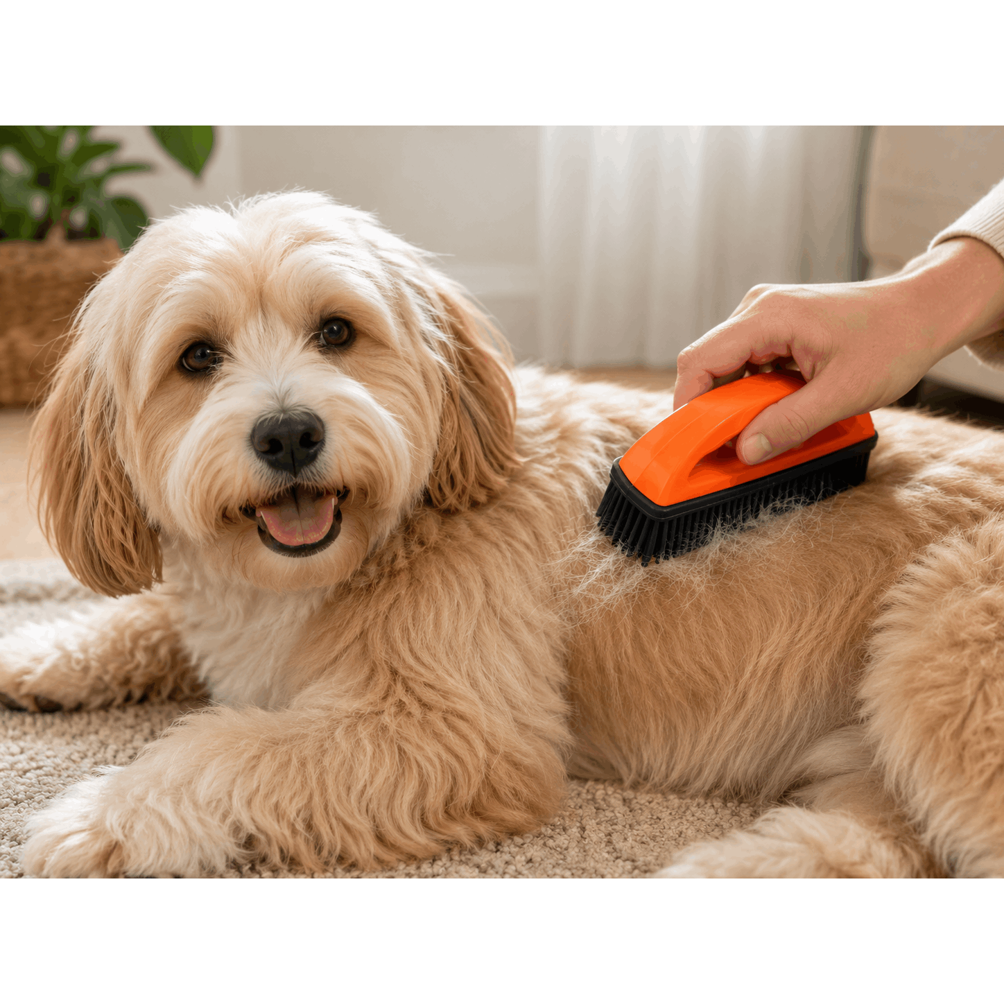 TEMU Cepillo de Silicona para Perros y Gatos, Cepillo de Baño y Masaje para Mascotas, Quita Pelo Suelto para Pelo Largo, Uso y Húmedo, Limpiador de