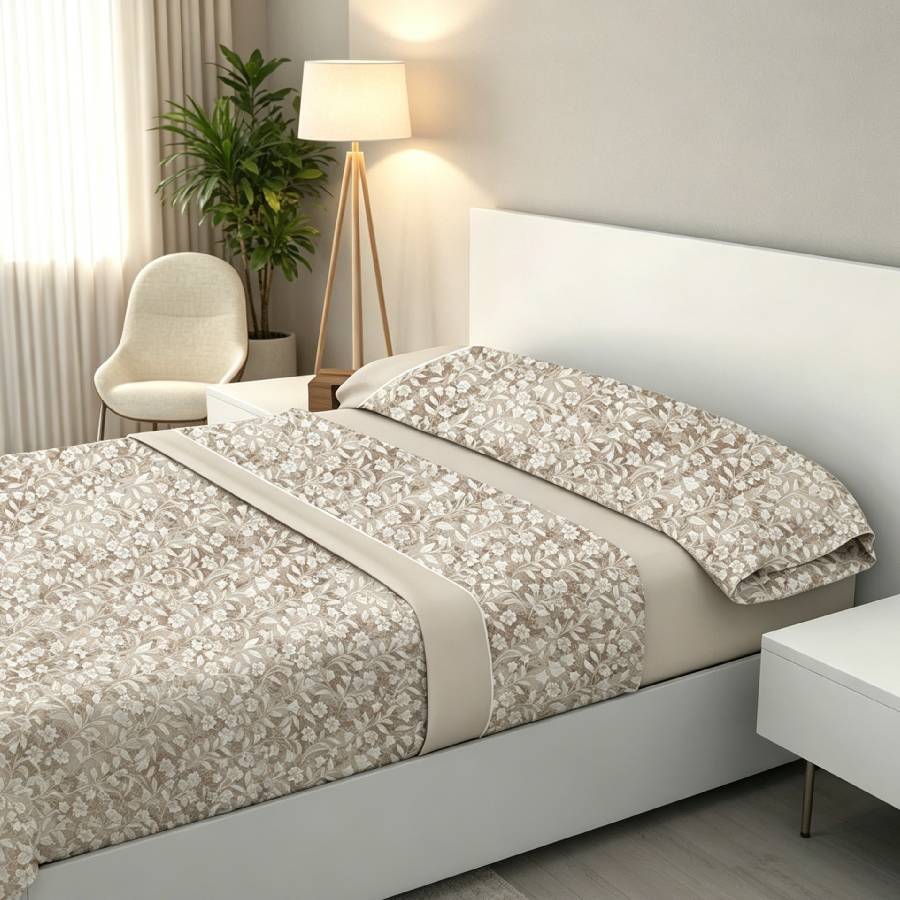 TEMU Juego de sábanas estampadas de | 90 cm, 105 cm, 135 cm, 150 cm, 180 cm | Marrón | , y agradable al | 100 % poliéster