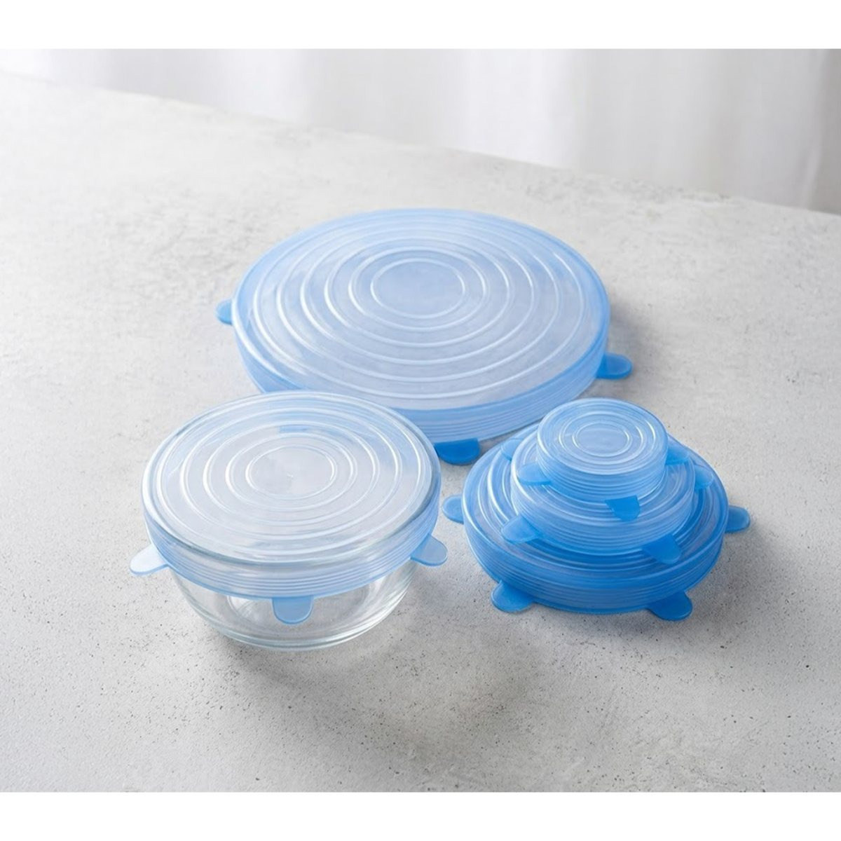 TEMU Set 6 Elastici in Silicone Riutilizzabili �� Coperchi Universali Stretch per Ciotole, Pentole e Contenitori �� Sigillo Ermetico Salva