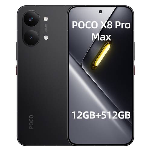 photo de l'article smartphone xiaomi poco x8 pro max, 12gb+512gb, 9500s, écran amoled 6.83, caméra principale 50mp, batterie 8500mah (typ), chargeur non 2602 18g