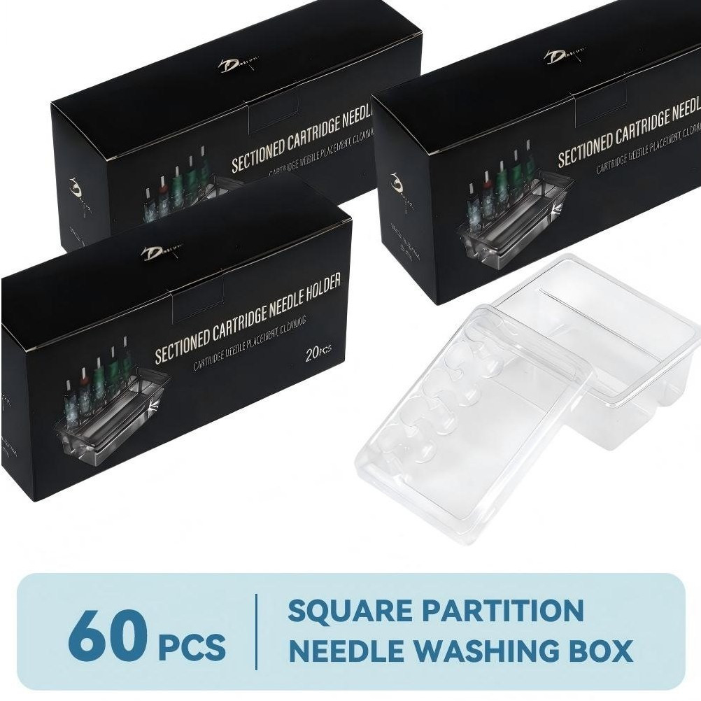 Image of 20/60/100pcs Square Tattoo Needle Cup, One-piece Design, Portable And Practical