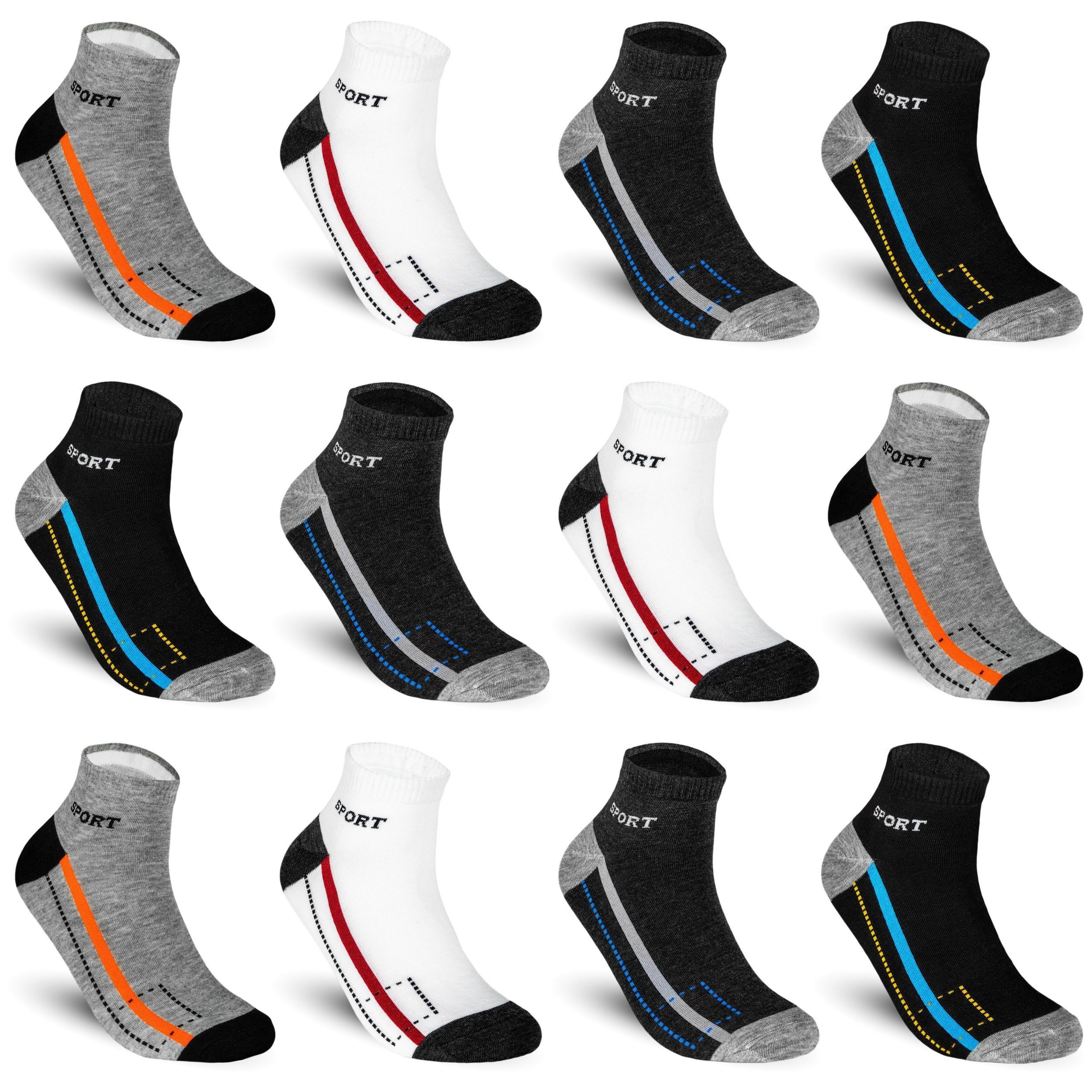 Image of 12 Pairs Of Unisex Cotton , Breathable, For Sports And Leisure, Short Socks With Comfortable Cuff