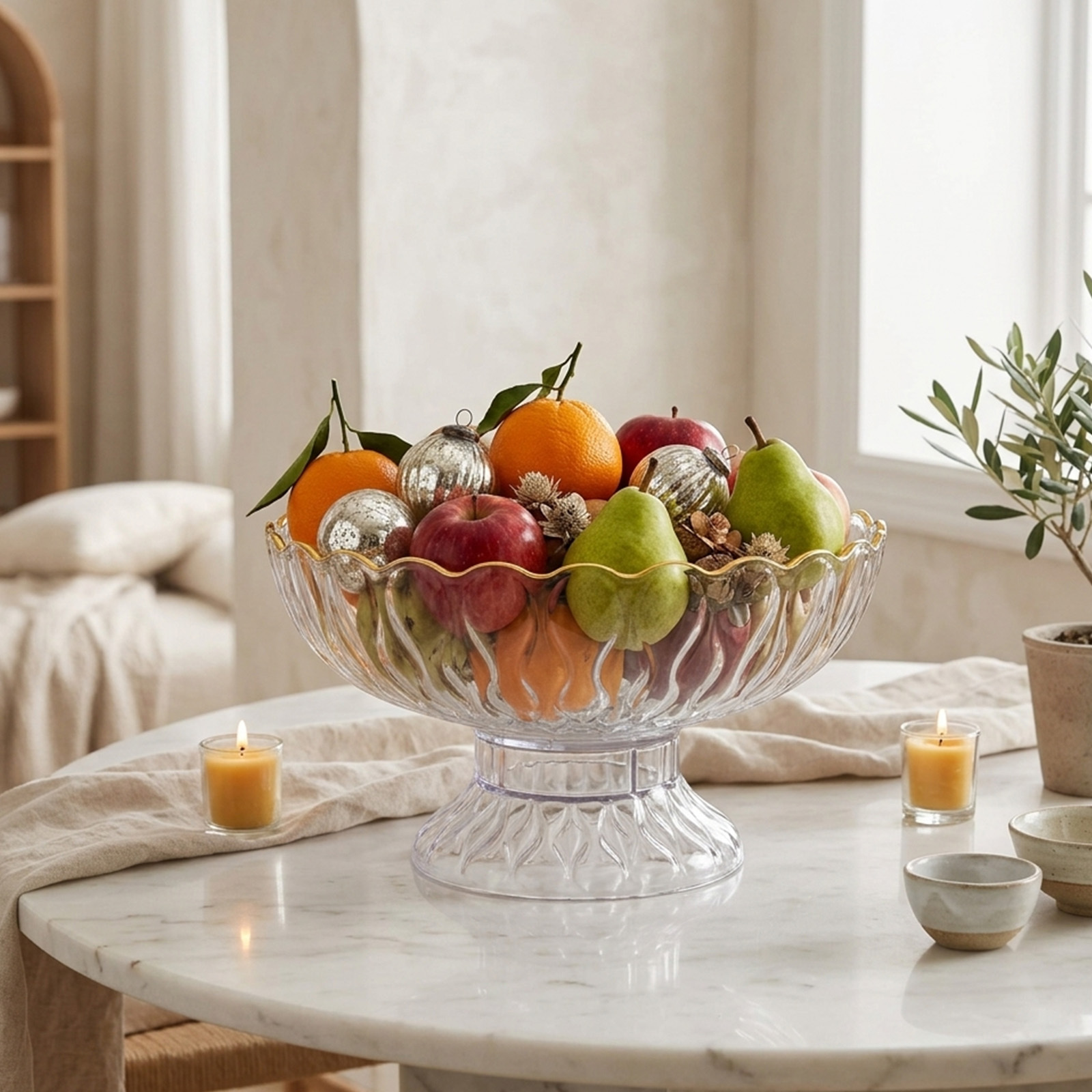 TEMU 1pc A Tall Fruit Plate Featuring From Penh. A Perfect Accessory For Showcasing Fruits, Snacks, And Pastries