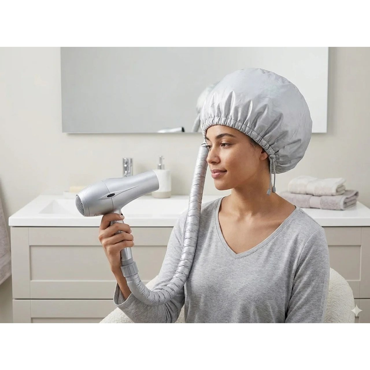 TEMU Professional Universal Hair Dryer Hood - Soft Diffuser Cap For Hairdryer - Fast Anti-crease, Lightweight And Foldable Drying