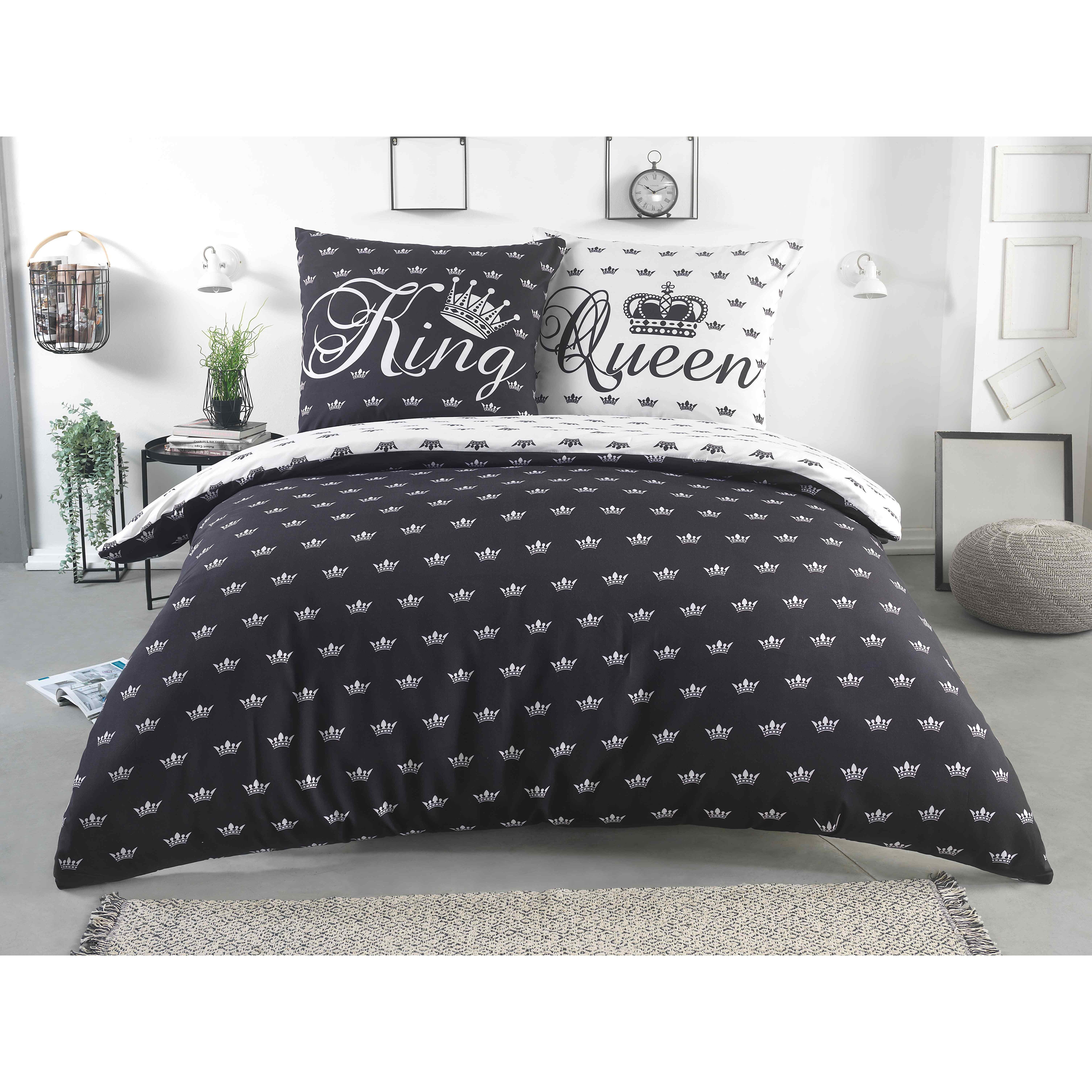Image of Microfiber Partner Bedding Set 200x220 Cm - 3pcs Set - 1x Duvet Cover + 2x Pillowcase 80x80 Cm - Suitable For Allergy Sufferers - With Zipper - Covers For Duvet