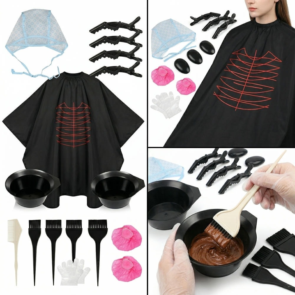Hair Dye Set With Highlighting Cap – Includes All Tools For Experiments, Party Accessory Kit